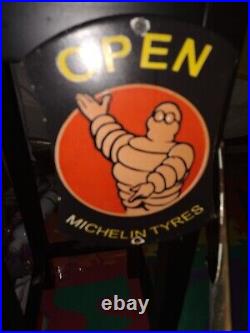 Vintage Michelin Man Tires Porcelain Advertising Door Push Sign