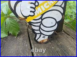 Vintage Michelin Man Tires Porcelain Advertising Door Sign Wheels Tire 9 X 7