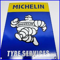 Vintage Michelin Man Tyre Service Gasoline Motor Oil Advertising Porcelain Sign