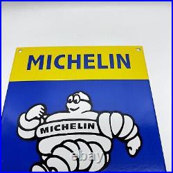 Vintage Michelin Man Tyre Service Gasoline Motor Oil Advertising Porcelain Sign