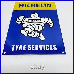 Vintage Michelin Man Tyre Service Gasoline Motor Oil Advertising Porcelain Sign