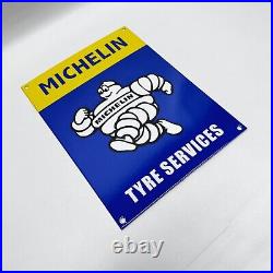 Vintage Michelin Man Tyre Service Gasoline Motor Oil Advertising Porcelain Sign