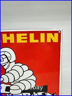 Vintage Michelin Motorcycle Tires Porcelain Enamel Dealership Retro Sign