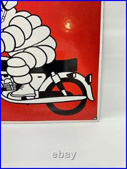 Vintage Michelin Motorcycle Tires Porcelain Enamel Dealership Retro Sign