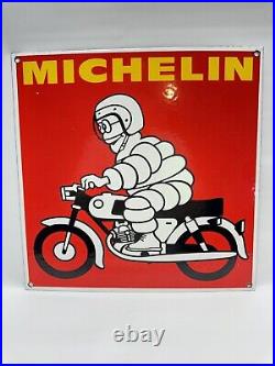 Vintage Michelin Motorcycle Tires Porcelain Enamel Dealership Retro Sign