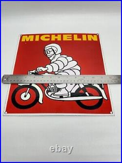 Vintage Michelin Motorcycle Tires Porcelain Enamel Dealership Retro Sign