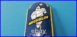 Vintage Michelin Porcelain Auto Gas Tires Bibendum Ad Sign Service Thermometer