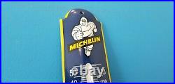 Vintage Michelin Porcelain Auto Gas Tires Bibendum Ad Sign Service Thermometer