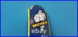 Vintage Michelin Porcelain Auto Gas Tires Bibendum Ad Sign Service Thermometer