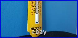 Vintage Michelin Porcelain Auto Gas Tires Bibendum Sign Service Thermometer
