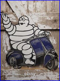 Vintage Michelin Porcelain Sign 31 Tire Man Diecut Automobile Truck Car Parts