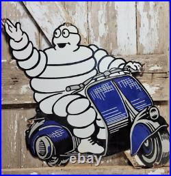 Vintage Michelin Porcelain Sign 31 Tire Man Diecut Automobile Truck Car Parts