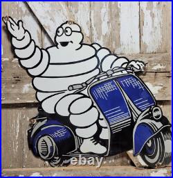 Vintage Michelin Porcelain Sign 31 Tire Man Diecut Automobile Truck Car Parts