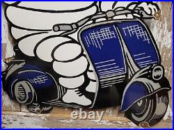 Vintage Michelin Porcelain Sign 31 Tire Man Diecut Automobile Truck Car Parts