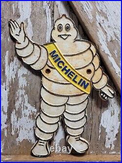 Vintage Michelin Sign Old Cast Iron 14 Automobile Car Parts Tires Manufacturer