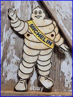 Vintage Michelin Sign Old Cast Iron 14 Automobile Car Parts Tires Manufacturer