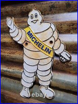 Vintage Michelin Sign Old Cast Iron 14 Automobile Car Parts Tires Manufacturer