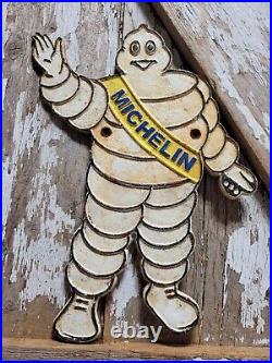 Vintage Michelin Sign Old Cast Iron 14 Automobile Car Parts Tires Manufacturer