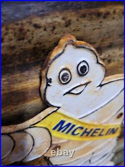 Vintage Michelin Sign Old Cast Iron 14 Automobile Car Parts Tires Manufacturer