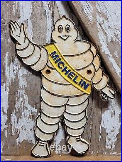 Vintage Michelin Sign Old Cast Iron 14 Automobile Car Parts Tires Manufacturer