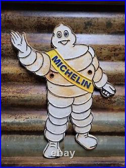 Vintage Michelin Sign Old Cast Iron 14 Automobile Car Parts Tires Manufacturer