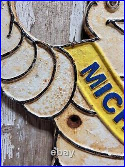 Vintage Michelin Sign Old Cast Iron 14 Automobile Car Parts Tires Manufacturer