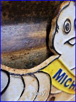 Vintage Michelin Sign Old Cast Iron 14 Automobile Car Parts Tires Manufacturer