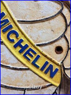 Vintage Michelin Sign Old Cast Iron 14 Automobile Car Parts Tires Manufacturer