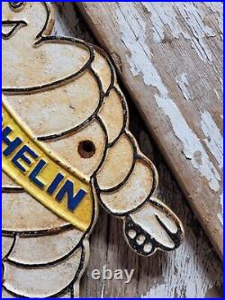 Vintage Michelin Sign Old Cast Iron 14 Automobile Car Parts Tires Manufacturer