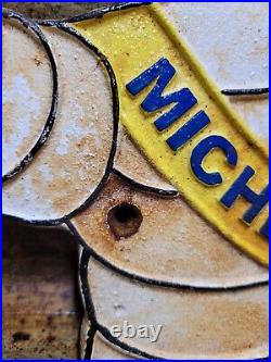 Vintage Michelin Sign Old Cast Iron 14 Automobile Car Parts Tires Manufacturer