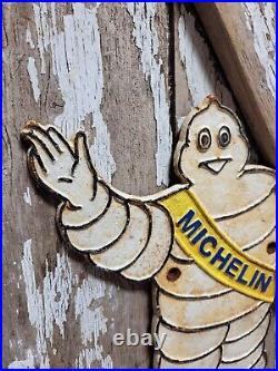 Vintage Michelin Sign Old Cast Iron 14 Automobile Car Parts Tires Manufacturer