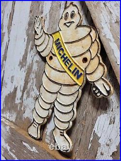 Vintage Michelin Sign Old Cast Iron 14 Automobile Car Parts Tires Manufacturer