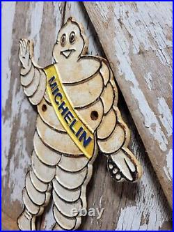 Vintage Michelin Sign Old Cast Iron 14 Automobile Car Parts Tires Manufacturer