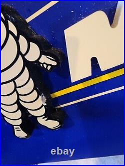 Vintage Michelin Tires 3d Store Display Advertising Sign 36 By 9