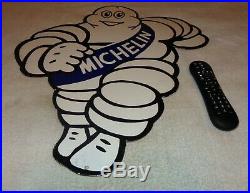 Vintage Michelin Tires Bibendum Man 23 Porcelain Metal Tire, Gasoline Oil Sign