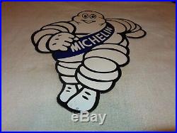 Vintage Michelin Tires Bibendum Man 23 Porcelain Metal Tire, Gasoline Oil Sign