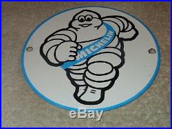 Vintage Michelin Tires Bibendum Man 6 Porcelain Metal Car Gasoline & Oil Sign