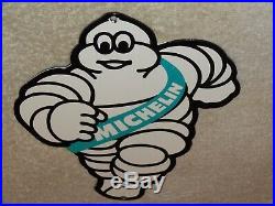 Vintage Michelin Tires Bibendum Man 9 Porcelain Metal Tire, Gasoline Oil Sign