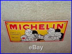 Vintage Michelin Tires Bibendum Man Cut 8 Porcelain Metal Gasoline & Oil Sign