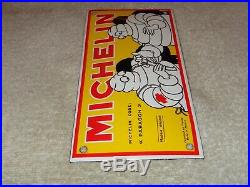 Vintage Michelin Tires Bibendum Man First Aid Porcelain Metal Gasoline Oil Sign