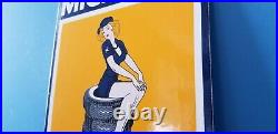 Vintage Michelin Tires Bibendum Porcelain Gas Auto Mechanic Service Station Sign