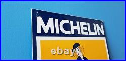 Vintage Michelin Tires Bibendum Porcelain Gas Auto Mechanic Service Station Sign