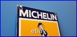 Vintage Michelin Tires Bibendum Porcelain Gas Pin Up Girl Service Station Sign