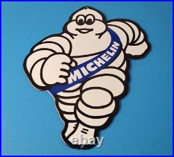 Vintage Michelin Tires Bibendum Sign Gas Pump Automobile Tires Service Sign