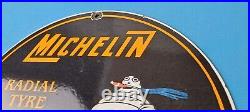 Vintage Michelin Tires Bibendum Sign Gas Pump Automobile Tyres Service Sign