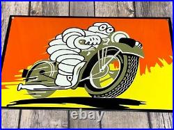 Vintage Michelin Tires Bibendum Tire Man Motorcycle 12 Metal Gasoline Oil Sign