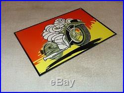 Vintage Michelin Tires Bibendum Tire Man+ Motorcycle 12 Metal Gasoline Oil Sign
