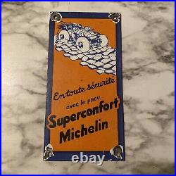 Vintage Michelin Tires Man Porcelain Sign Car Gas Oil Truck