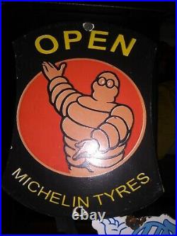 Vintage Michelin Tires Porcelain Advertising Door Push Sign