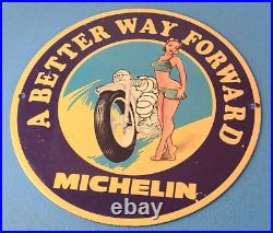 Vintage Michelin Tires Porcelain Gas 10 Motorcycle Service Store Pump Signs